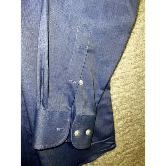 Nordstrom Trim Fit wrinkle free Blue long sleeve cotton 16 /32-33 - Picture 5 of 8